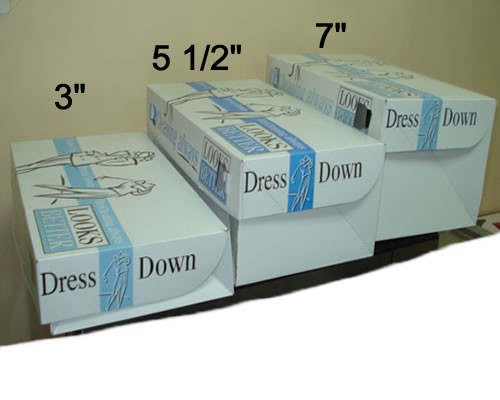 SHIRT BOXES AVAILABLE IN 3", 5 1/2", AND 7