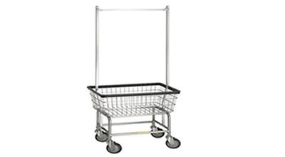 Laundry Cart with Double Pole Rack